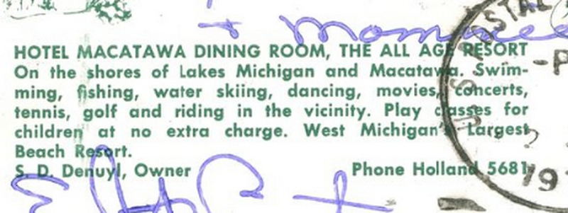 Macatawa Inn - Vintage Postcard (newer photo)